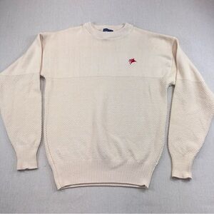 Vantage Custom Classics Cotton Sweater Made USA Cream Pegasus Logo Size L